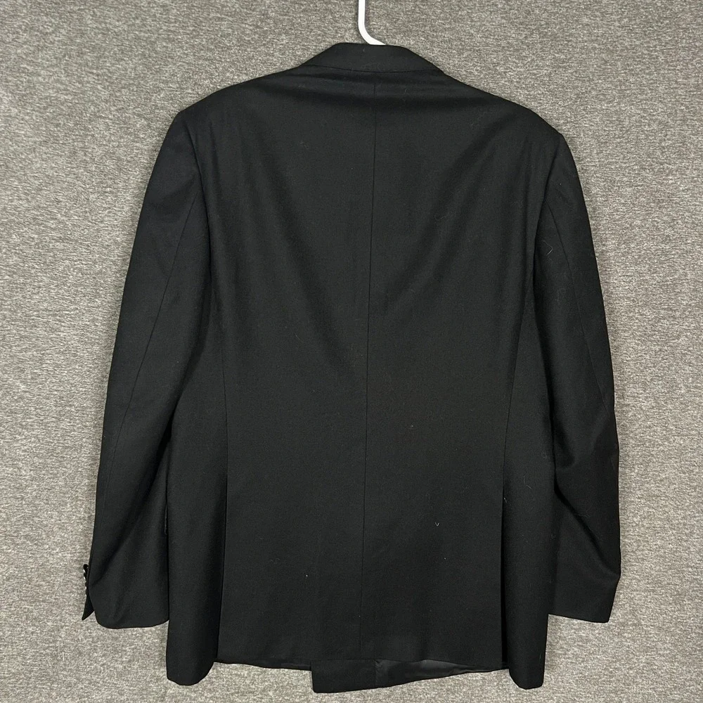 Ermenegildo Zegna Black Double Breasted Wool‎ Blazer Overcoat Italy Peak Lapel